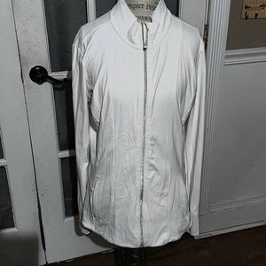 Athleta White Zip-Up Hoodie